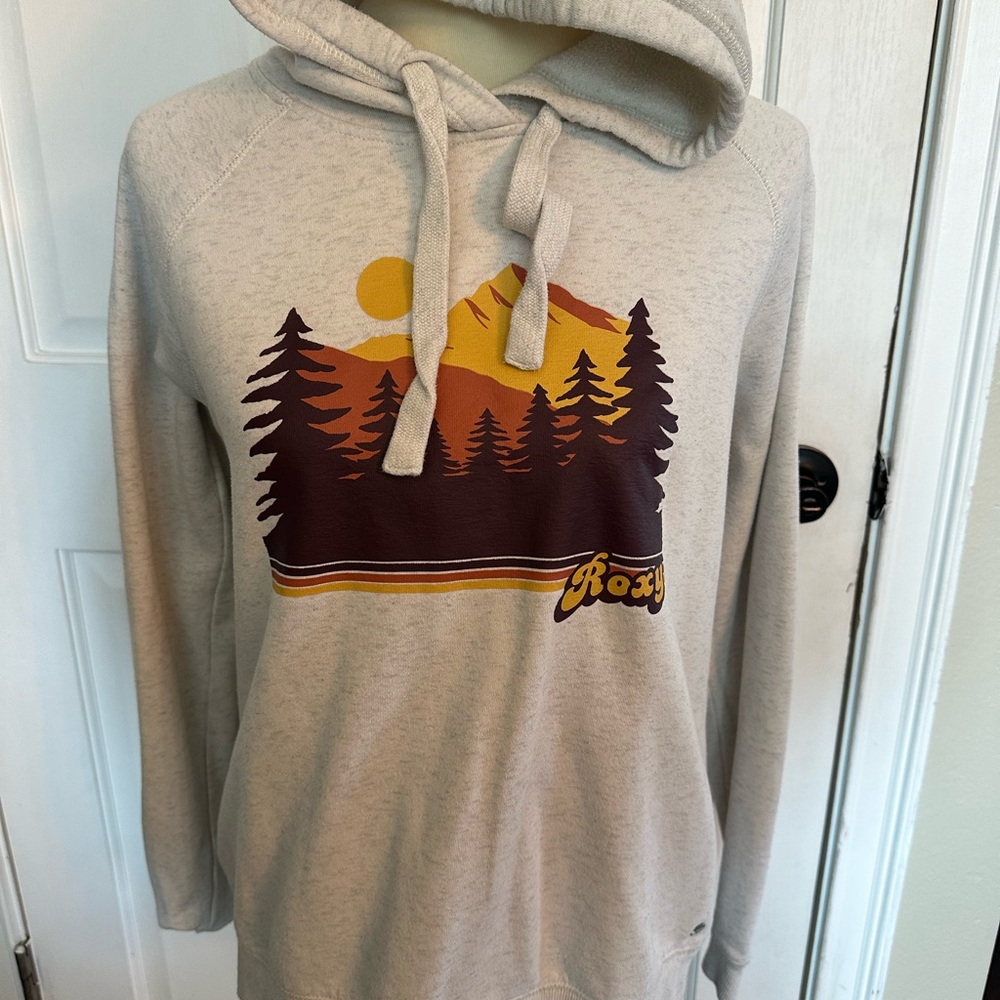 Roxy Beige Graphic Hoodie